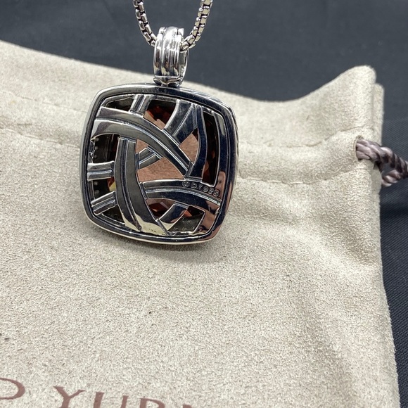 David Yurman Albion Diamond Smoky Quartz Pendant - Picture 3 of 10